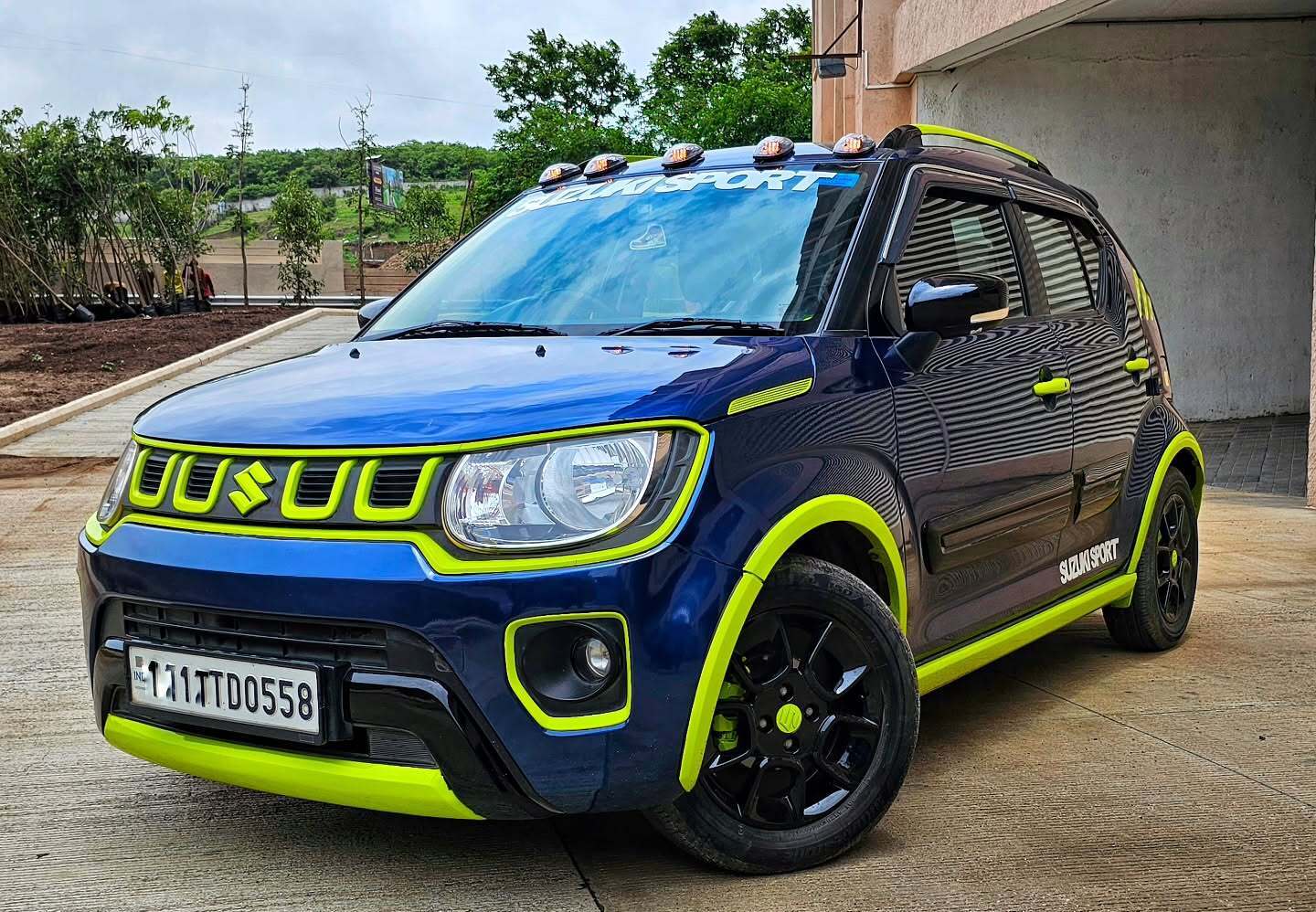 Blue car protected with KAVACA Paint Protection Film in Powai